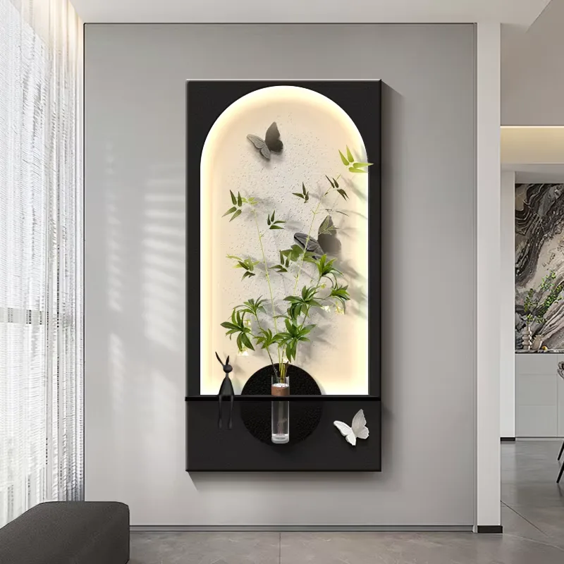 植物 单幅 装饰画 现代简约 客厅背景墙挂画 LED带灯画