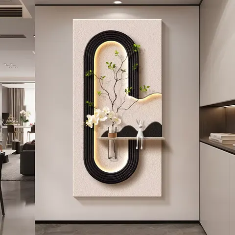 植物 单幅 装饰画 现代简约 客厅背景墙挂画 LED带灯画