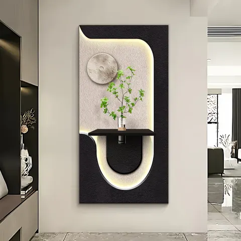 抽象 单幅 装饰画 现代简约 客厅背景墙挂画 LED带灯画