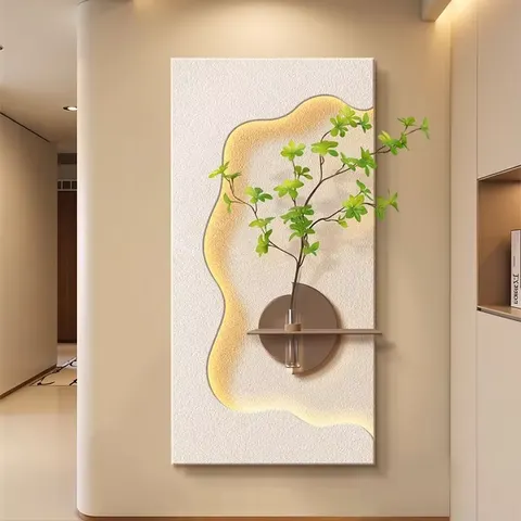 抽象 单幅 装饰画 现代简约 玄关背景墙挂画 LED带灯画
