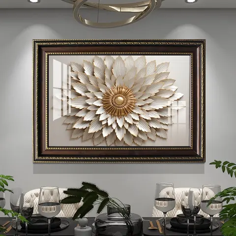 抽象 单幅 装饰画 美式 餐厅背景墙挂画 晶瓷画