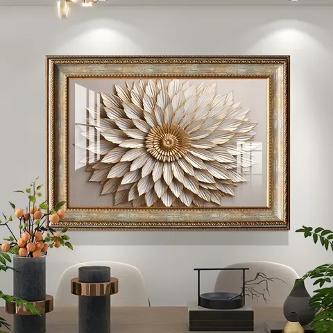 抽象 单幅 装饰画 美式 餐厅背景墙挂画 晶瓷画