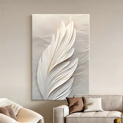 羽毛 单幅 装饰画 现代简约 客厅背景墙挂画 晶瓷画