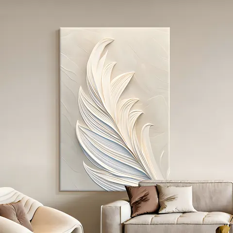 羽毛 单幅 装饰画 现代简约 客厅背景墙挂画 晶瓷画