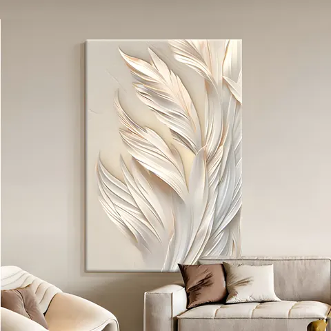 羽毛 单幅 装饰画 现代简约 客厅背景墙挂画 晶瓷画