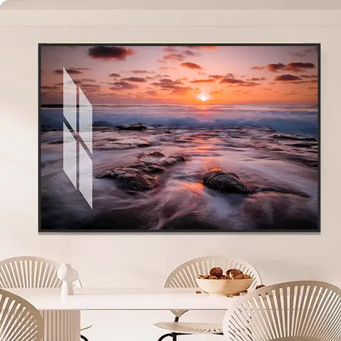 山水 单幅 装饰画 现代简约 客厅背景墙挂画 晶瓷画