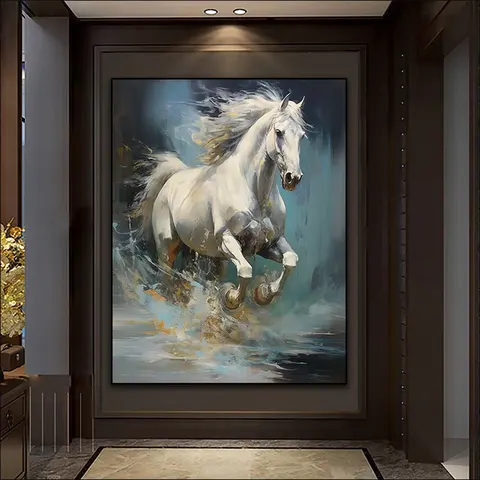 动物 单幅 装饰画 现代简约 卧室背景墙挂画 LED带灯画