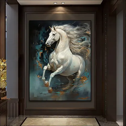 动物 单幅 装饰画 现代简约 卧室背景墙挂画 LED带灯画
