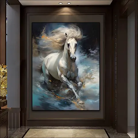 动物 单幅 装饰画 现代简约 卧室背景墙挂画 LED带灯画