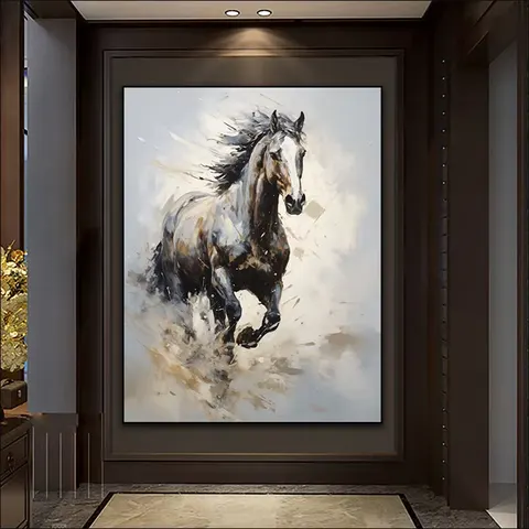 动物 单幅 装饰画 现代简约 卧室背景墙挂画 LED带灯画