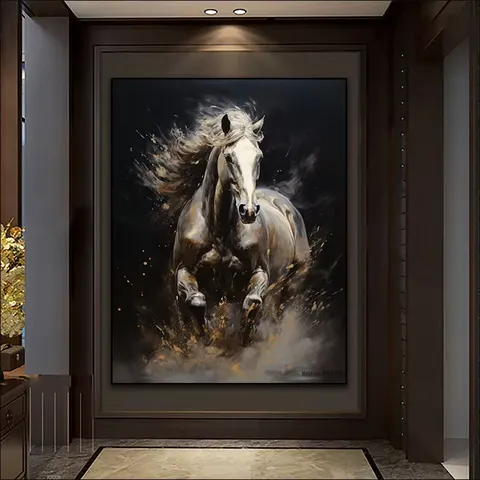 动物 单幅 装饰画 现代简约 卧室背景墙挂画 LED带灯画