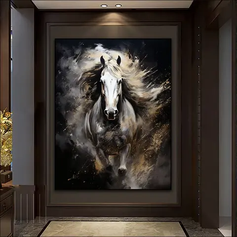 动物 单幅 装饰画 现代简约 卧室背景墙挂画 LED带灯画