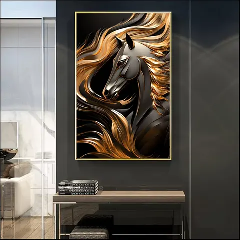 动物 单幅 装饰画 现代简约 卧室背景墙挂画 LED带灯画