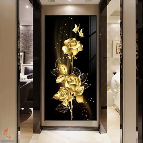 繁花 单幅 装饰画 轻奢风 客厅背景墙挂画 LED带灯画