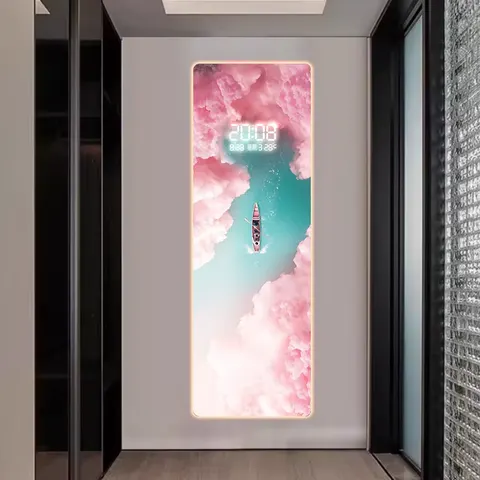 海浪 单幅 装饰画 现代简约 玄关背景墙挂画 挂钟