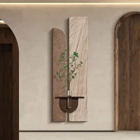 植物 单幅 装饰画 现代简约 玄关背景墙挂画 砂岩浮雕