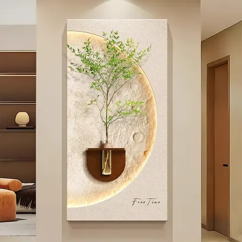 繁花 单幅 装饰画 现代简约 客厅背景墙挂画 LED带灯画