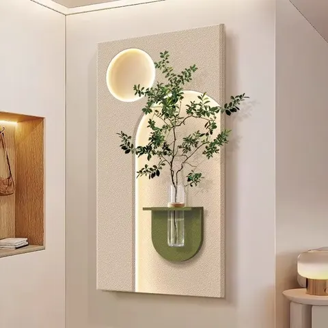 植物 单幅 装饰画 现代简约 客厅背景墙挂画 LED带灯画