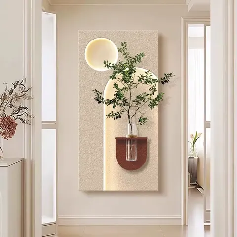 植物 单幅 装饰画 现代简约 客厅背景墙挂画 LED带灯画