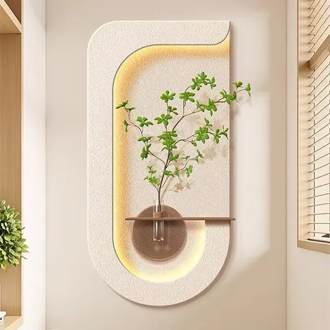 植物 单幅 装饰画 现代简约 客厅背景墙挂画 LED带灯画
