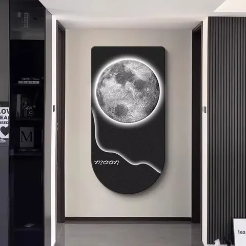 日月星辰 单幅 装饰画 现代简约 玄关背景墙挂画 LED带灯画