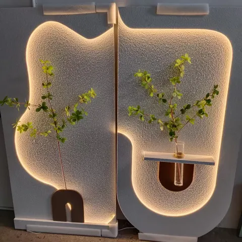 植物 单幅 装饰画 现代简约 客厅背景墙挂画 LED带灯画