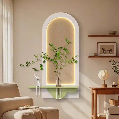 植物 单幅 装饰画 现代简约 客厅背景墙挂画 LED带灯画