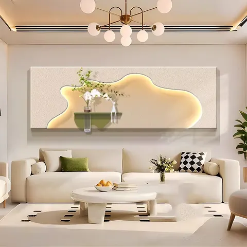 植物 单幅 装饰画 现代简约 客厅背景墙挂画 LED带灯画