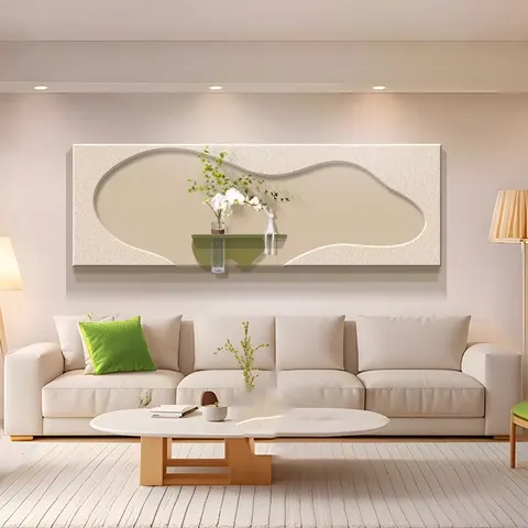 植物 单幅 装饰画 现代简约 客厅背景墙挂画 LED带灯画