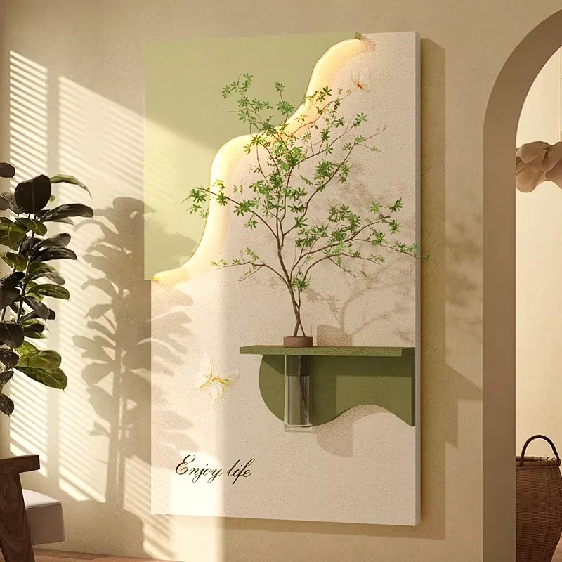植物 单幅 装饰画 现代简约 玄关背景墙挂画 LED带灯画
