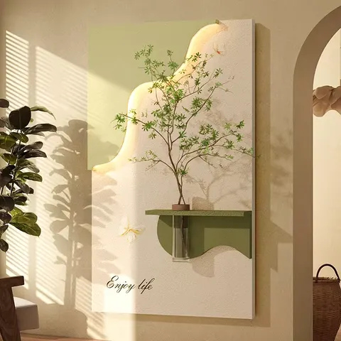 植物 单幅 装饰画 现代简约 玄关背景墙挂画 LED带灯画