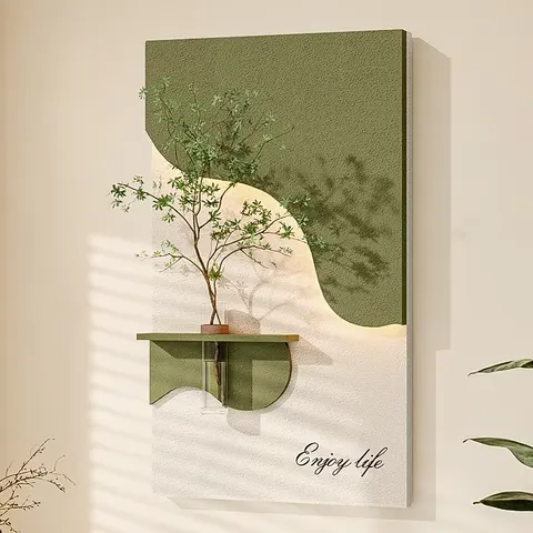 植物 单幅 装饰画 现代简约 玄关背景墙挂画 LED带灯画