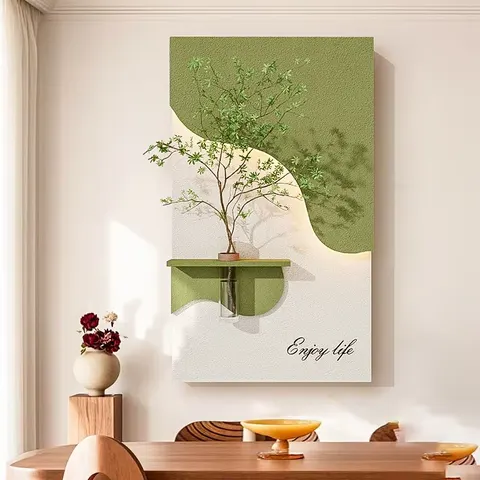 植物 单幅 装饰画 现代简约 玄关背景墙挂画 LED带灯画