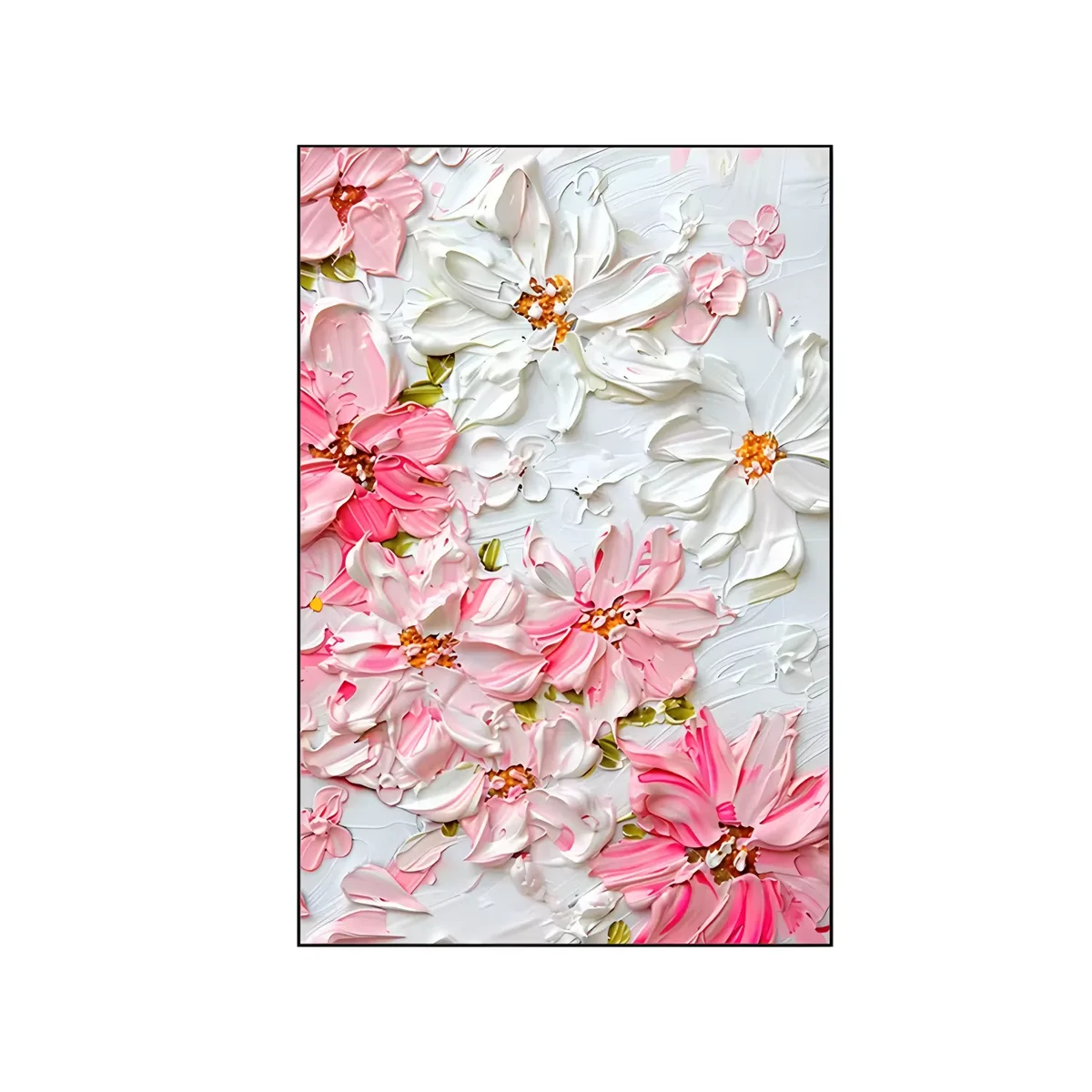 繁花 单幅 装饰画 现代简约 玄关背景墙挂画 手绘油画