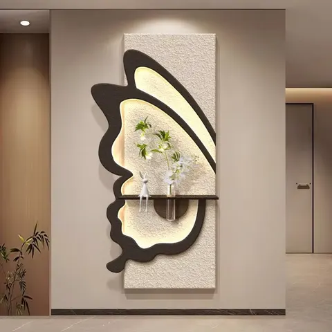 植物 单幅 装饰画 现代简约 玄关背景墙挂画 砂岩浮雕