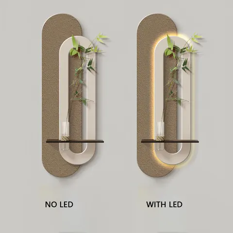 植物 单幅 装饰画 现代简约 玄关背景墙挂画 LED带灯画