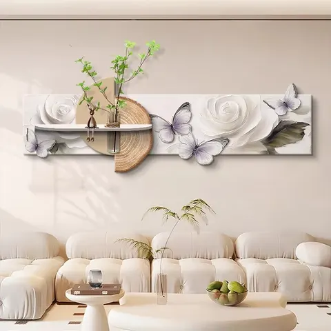 植物 单幅 装饰画 现代简约 客厅背景墙挂画 LED带灯画