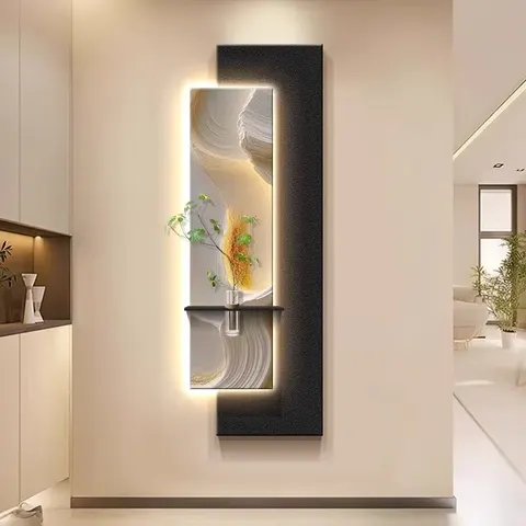 植物 单幅 装饰画 现代简约 客厅背景墙挂画 LED带灯画