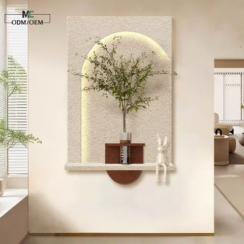植物 单幅 装饰画 现代简约 餐厅背景墙挂画 LED带灯画