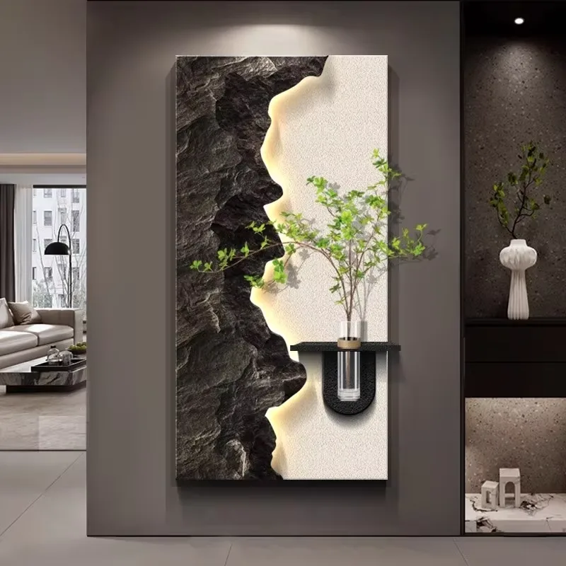 抽象 单幅 装饰画 现代简约 玄关背景墙挂画 砂岩浮雕