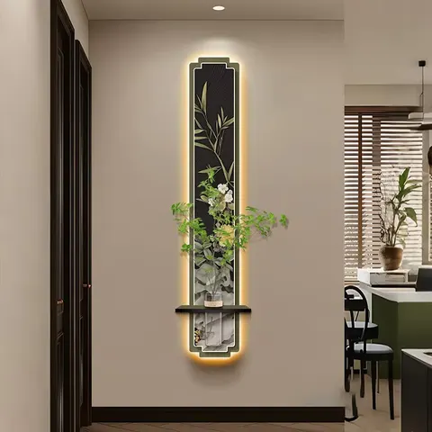 植物 单幅 装饰画 现代简约 客厅背景墙挂画 LED带灯画