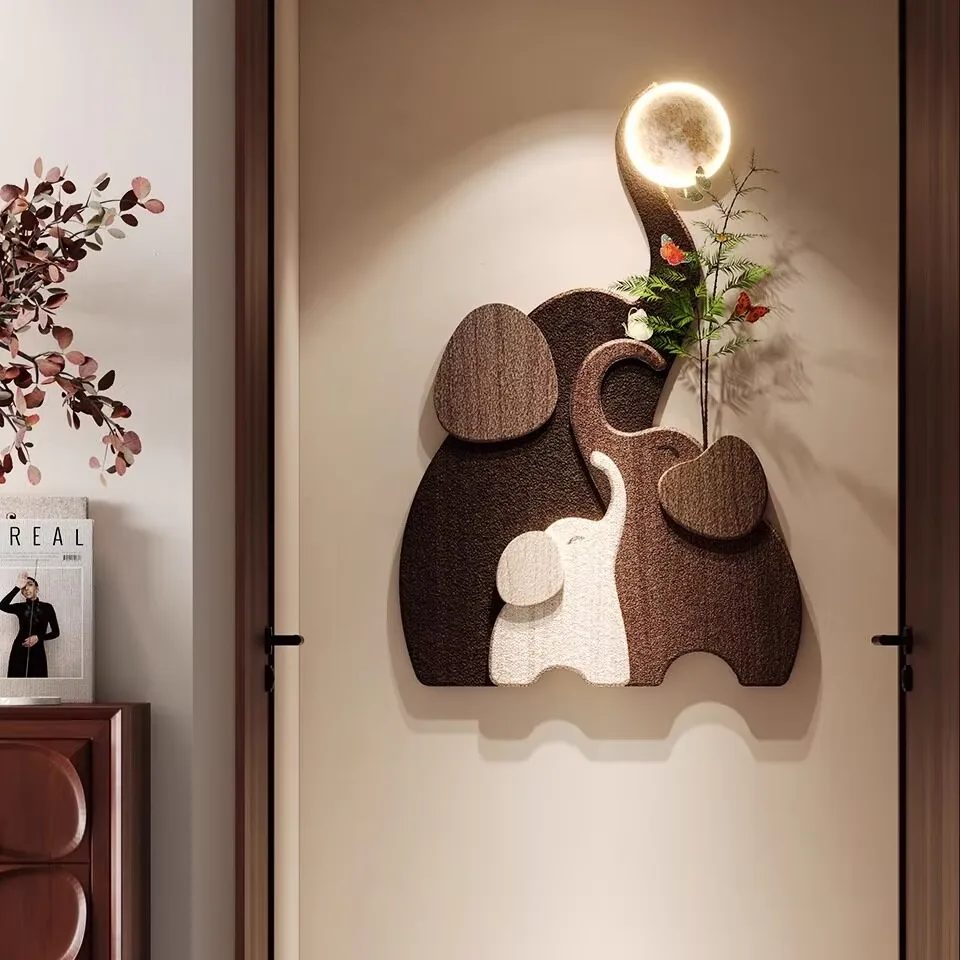 植物 单幅 装饰画 现代简约 玄关背景墙挂画 LED带灯画