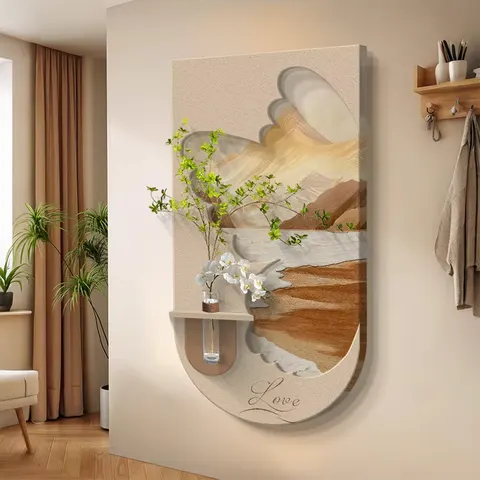 植物 单幅 装饰画 现代简约 玄关背景墙挂画 LED带灯画