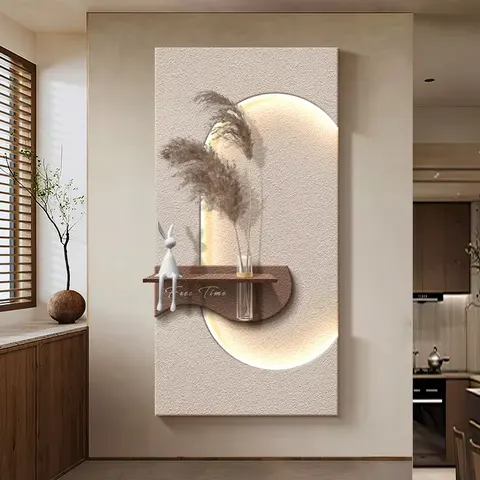 植物 单幅 装饰画 现代简约 玄关背景墙挂画 LED带灯画