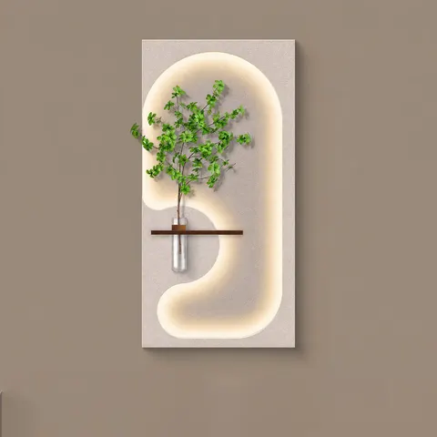 植物 单幅 装饰画 现代简约 客厅背景墙挂画 LED带灯画