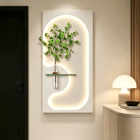 植物 单幅 装饰画 现代简约 客厅背景墙挂画 LED带灯画