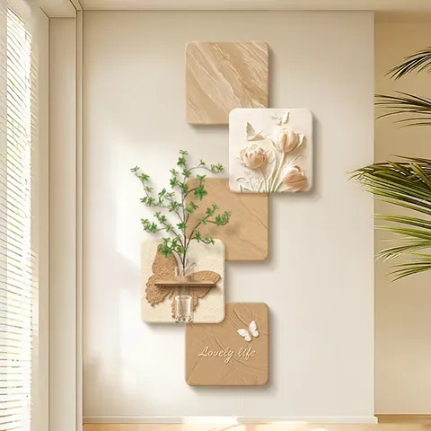 植物 单幅 装饰画 现代简约 玄关背景墙挂画 LED带灯画