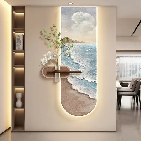 植物 单幅 装饰画 现代简约 客厅背景墙挂画 LED带灯画