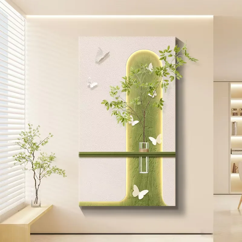 植物 单幅 装饰画 现代简约 玄关背景墙挂画 LED带灯画