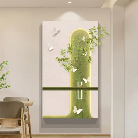 植物 单幅 装饰画 现代简约 玄关背景墙挂画 LED带灯画